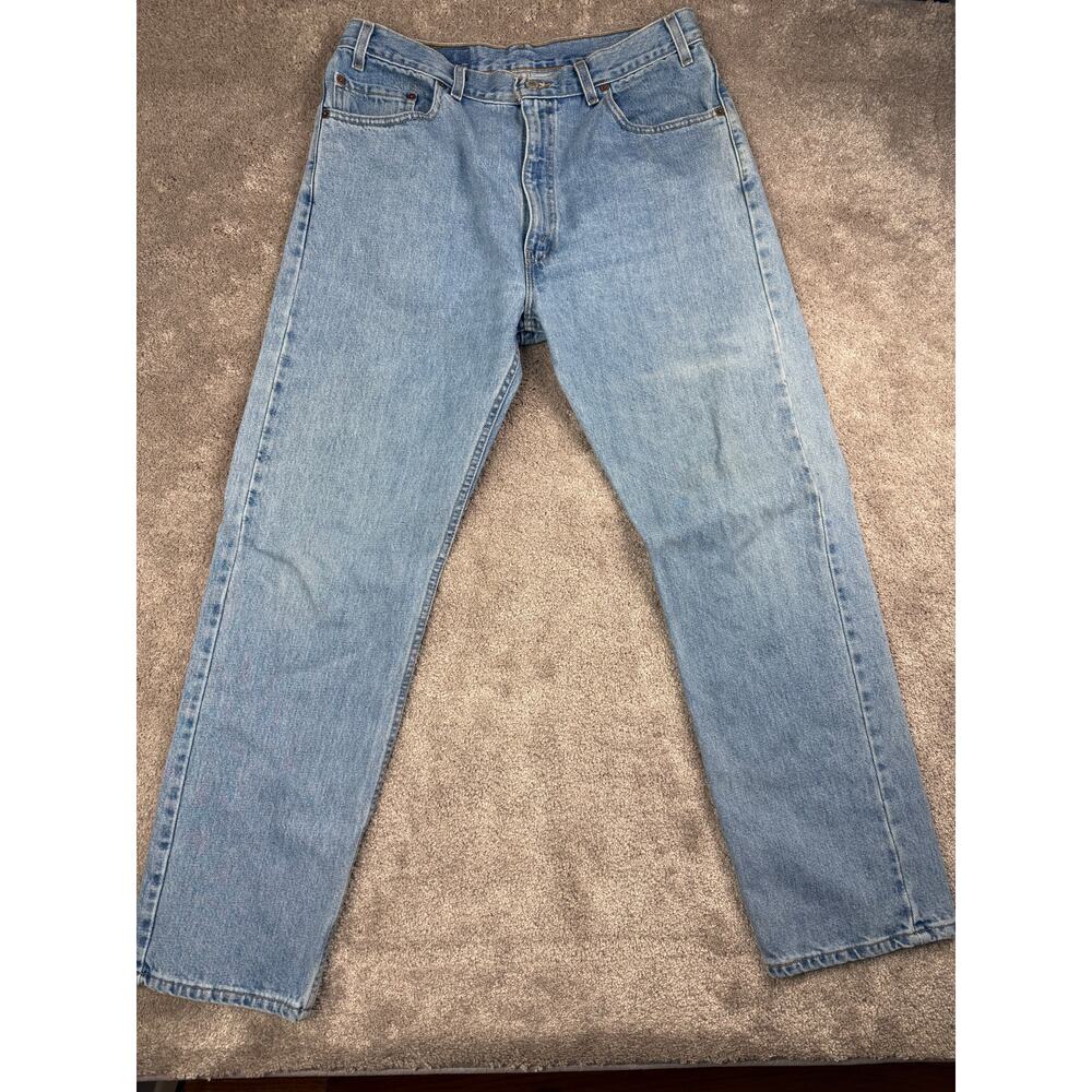 Levi's 505 Jeans Size 34x30 Light Wash Blue Straight Leg Classic Denim Casual
